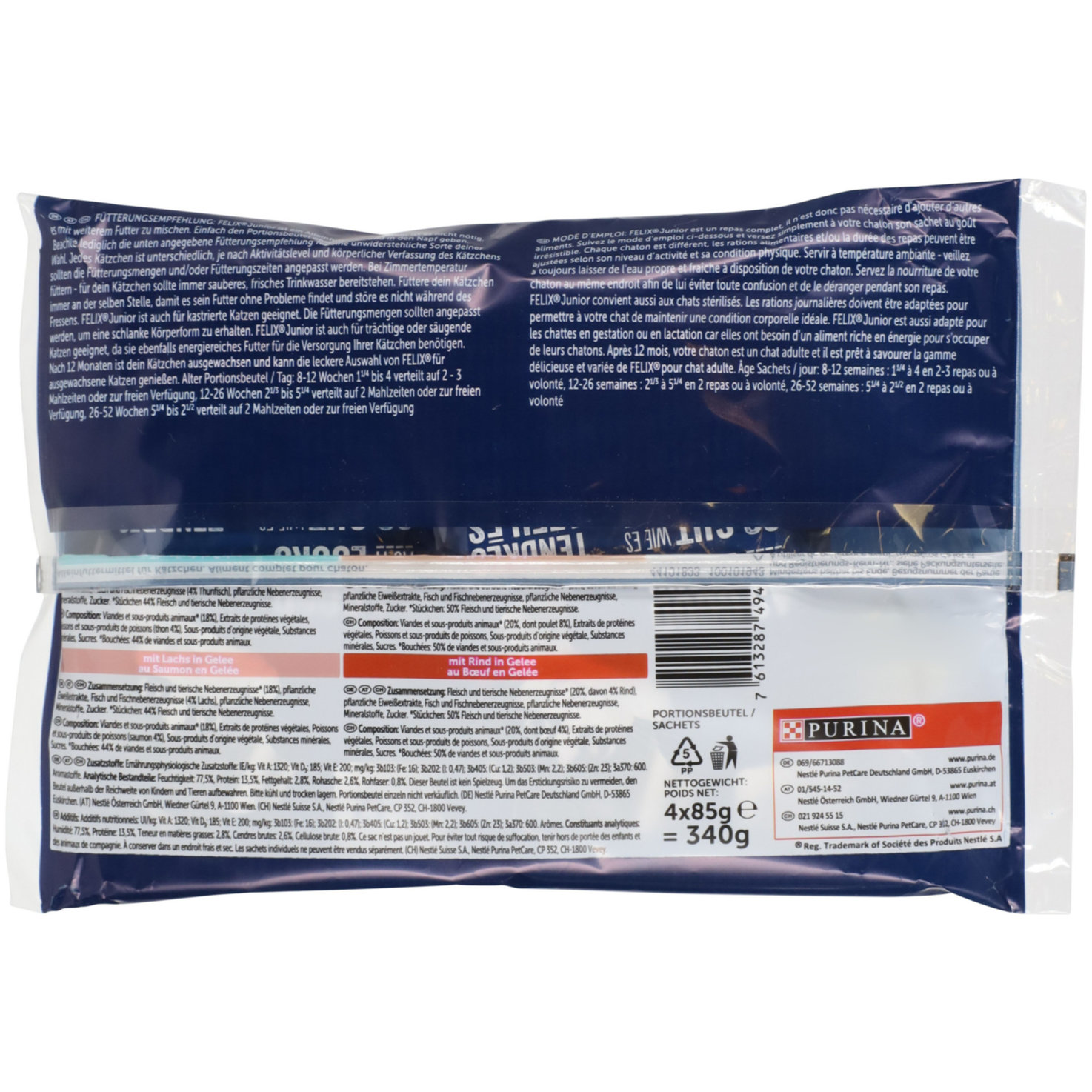 Felix Junior So gut wie Katzenfutter in Gelee assortiert 4x85g