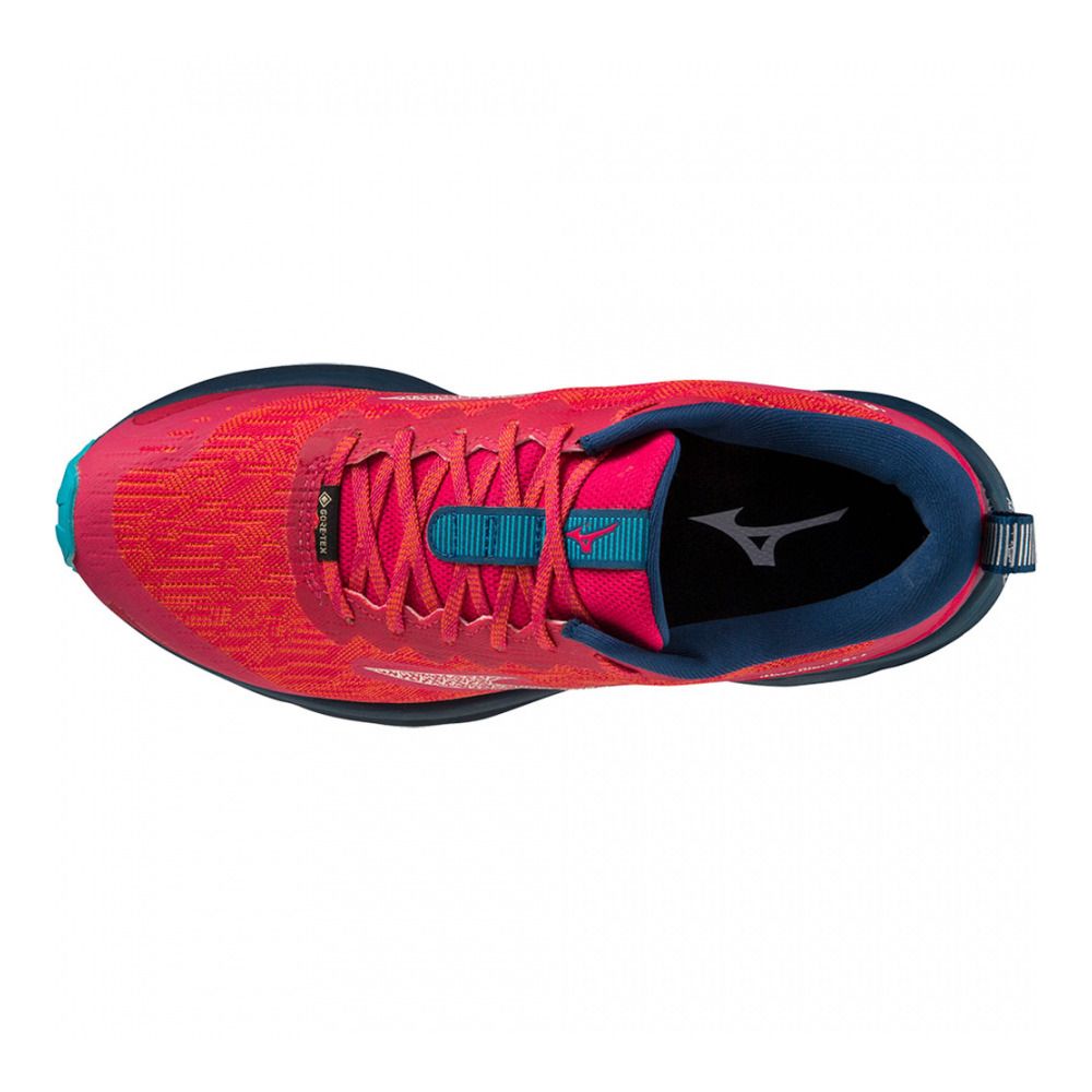 Mizuno WAVE RIDER GTX - Chaussures trail Femme jazzy/blue opal/bluebird