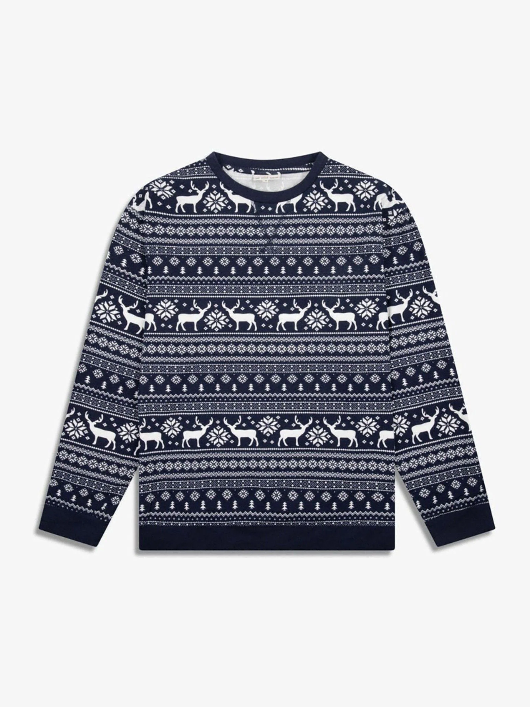Blauw - The Little Tailor kerstpyjama met rendier