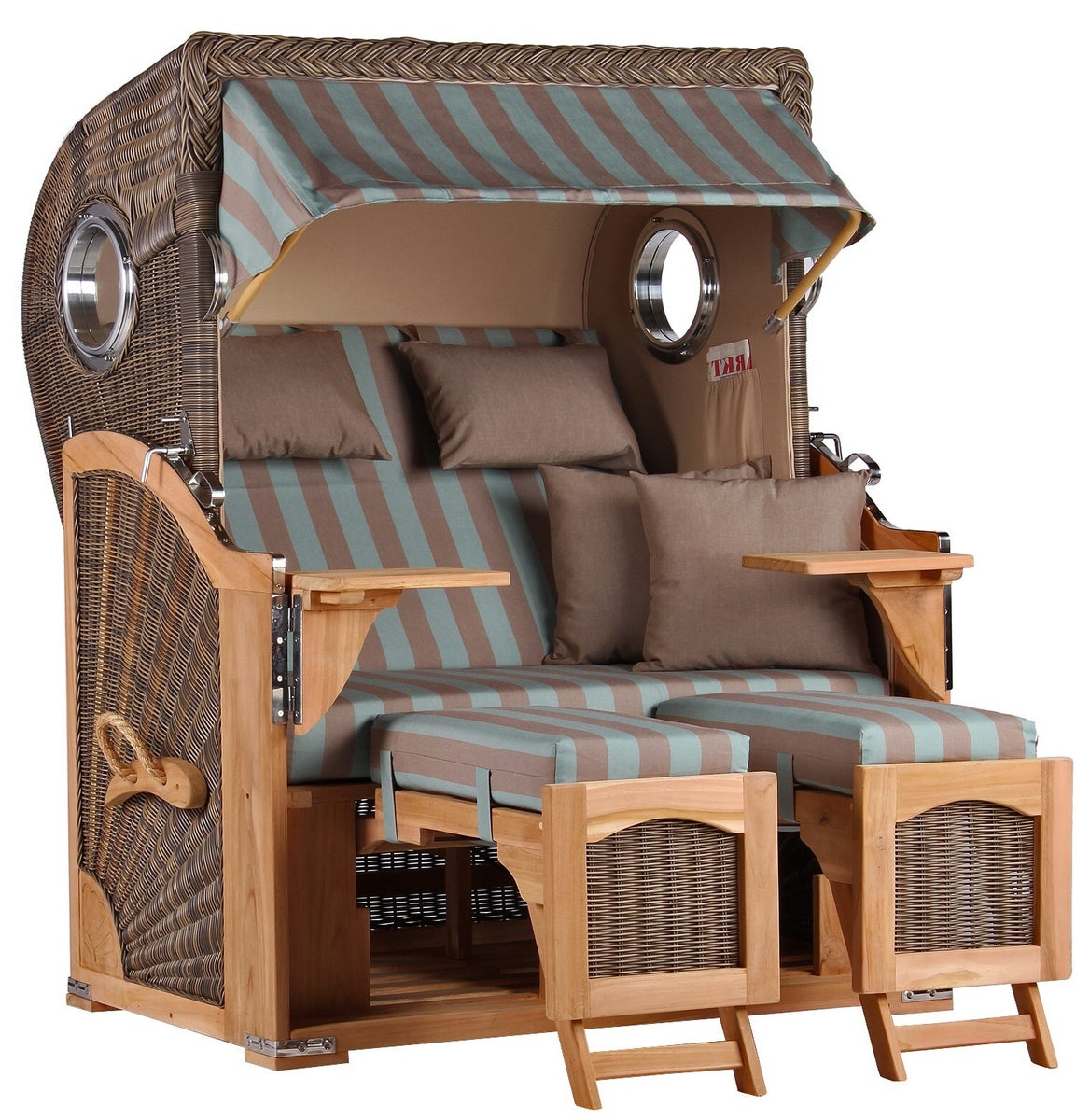 Strandstoel Rantum teak PE grijs design 520