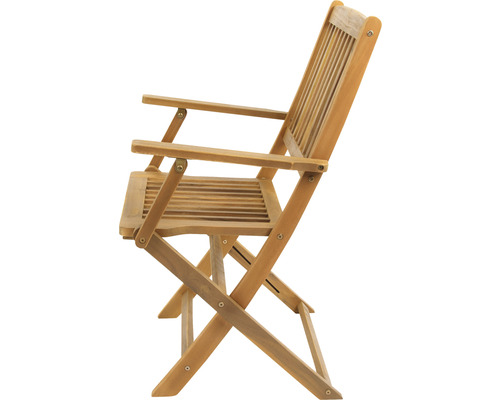 Eetset voor 6 personen, bestaande uit: 6 stoelen en een tafel, gemaakt van acaciahout