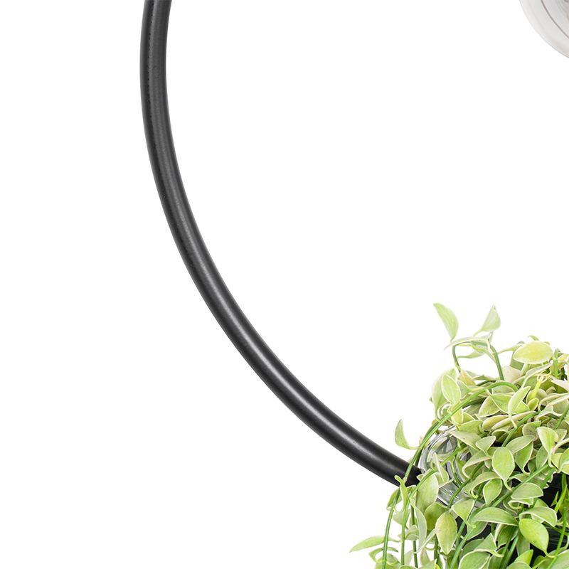 Moderne hanglamp zwart met glas rond - Roslini