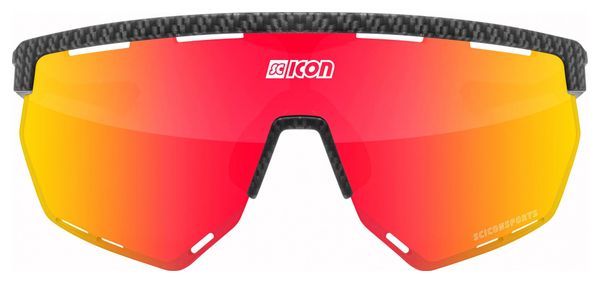 Scicon Sports Aerowing Lunettes De Soleil De Performance Sportive (Scnpp Multimorror Rouge/Compagnon De Carbone)