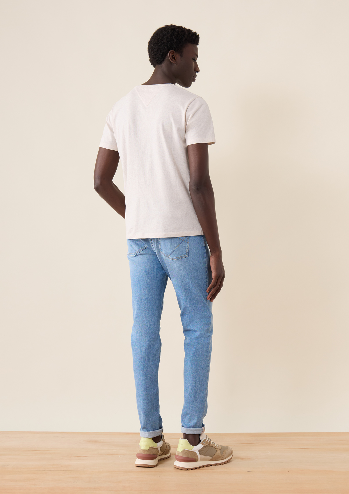 Jean skinny en coton stretch bleu azur