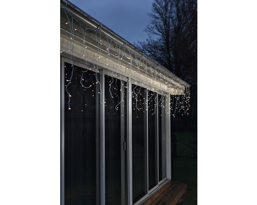 IJspegel lichtgordijn Konstsmide, amberkleurige lichtkleur, 80 LED's