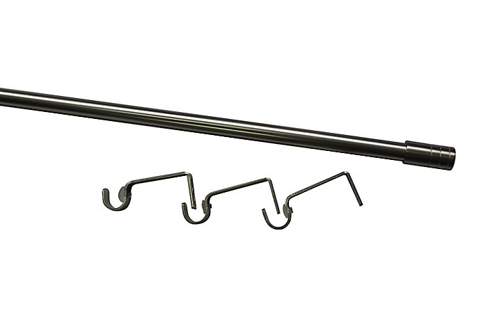 Kit de tringle à rideau extensible embout bouchon Athens GoodHome 120/210 cm, Ø19mm gris