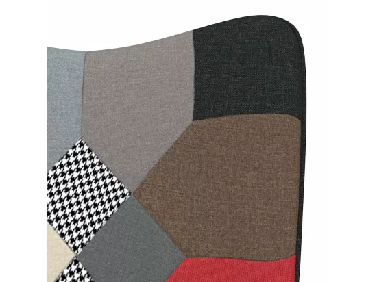 Chaise de relaxation avec repose-pied Patchwork Tissu