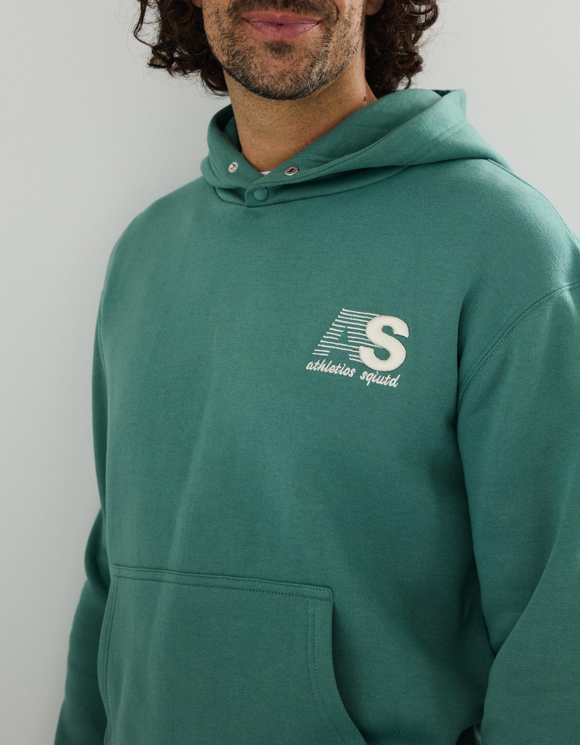 Sweatshirt com Capuz, Homem, Verde Escuro