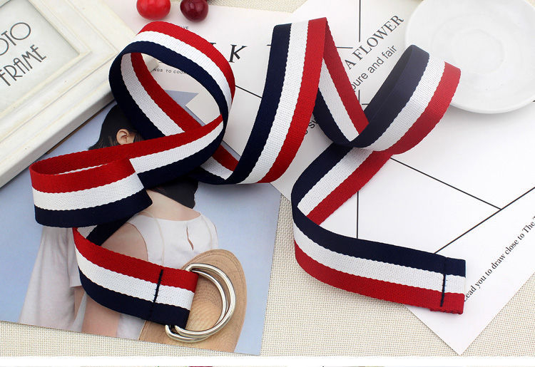 Coralline - Gestreepte D-ring riem