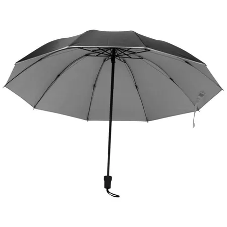 Macma Taschen-Regenschirm, innen silber und außen schwarz