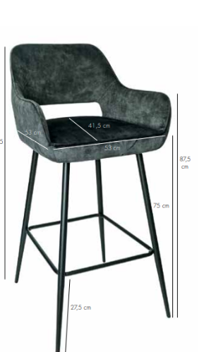Barstoel Pim Velvet Beige M
