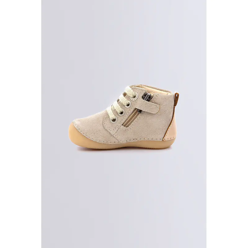 Sonizip Beige champagne BOTTILLONS Cuir Fille