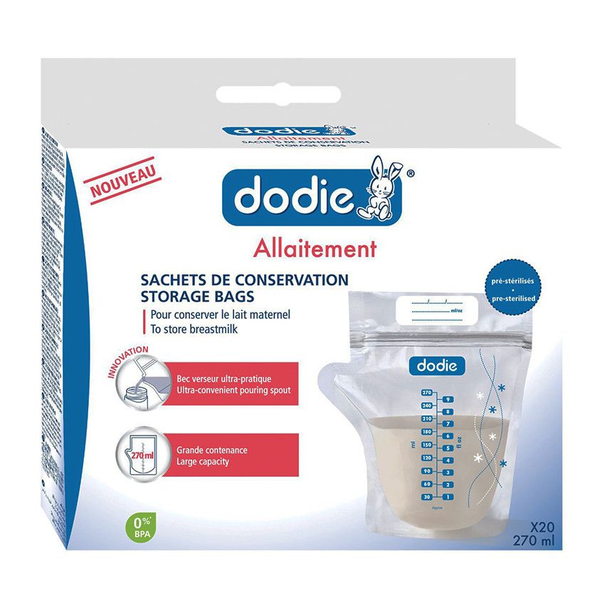Sachets pour lait maternel 20 pièces - Doré