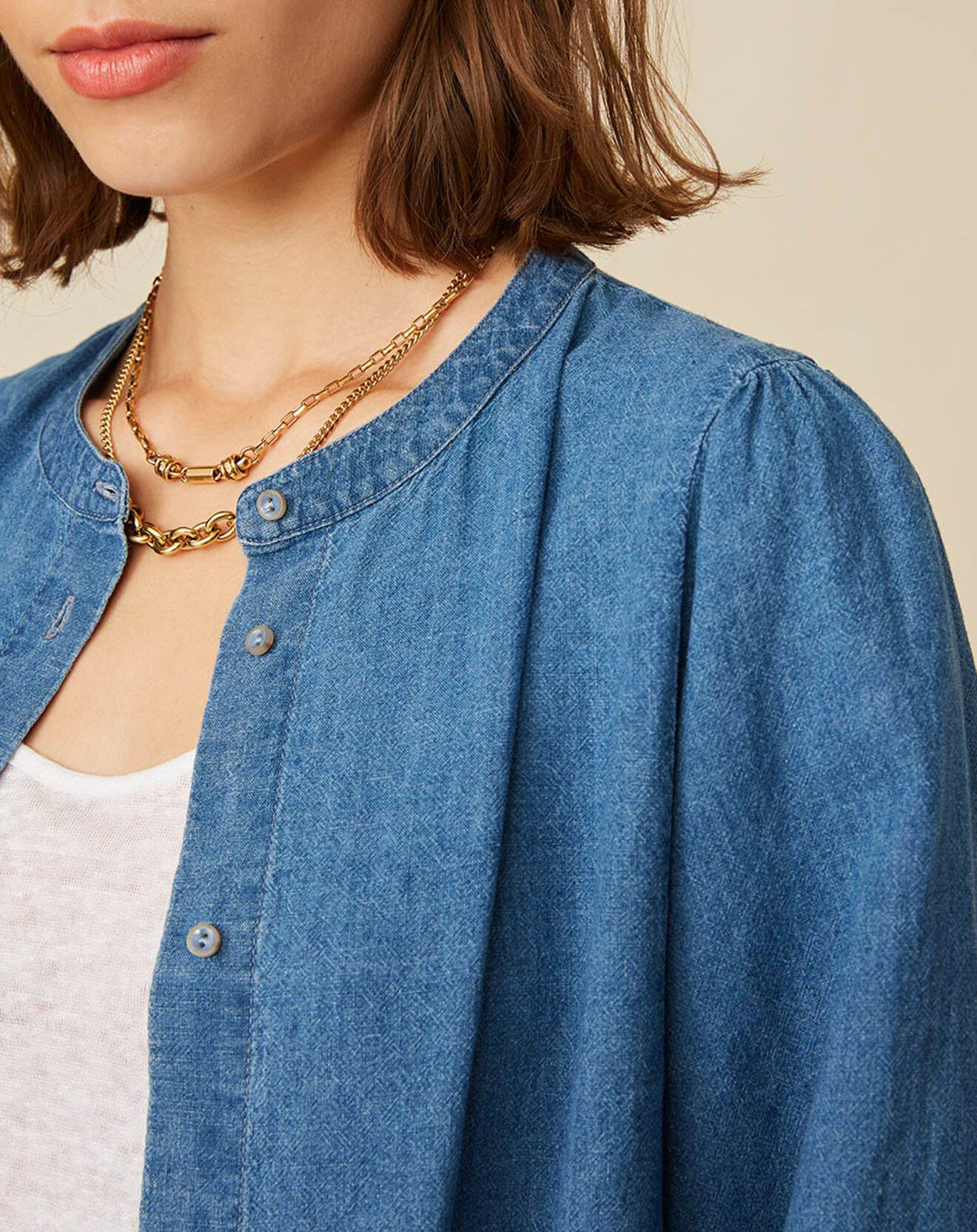 Harris Wilson Blouse en Lin & Coton Eymeline denim