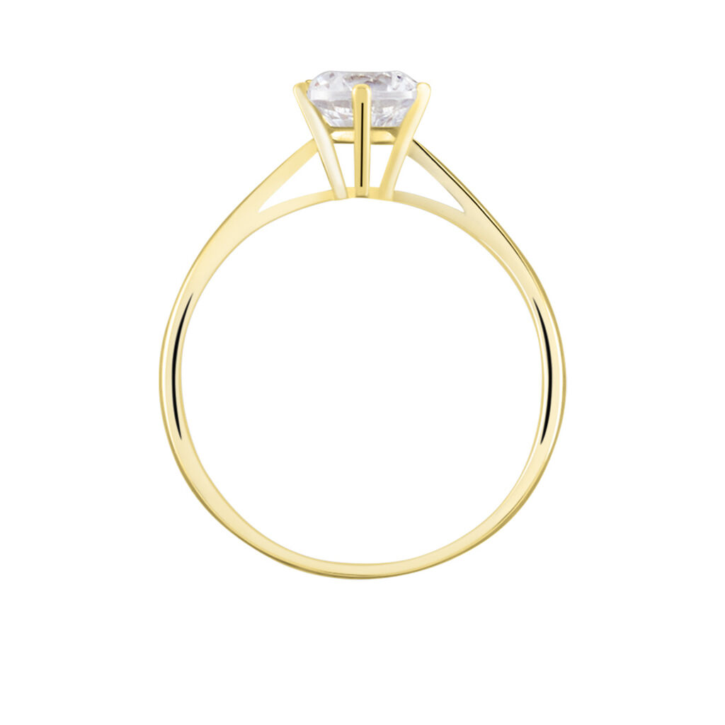 Solitaire Or Jaune Laurian Oxyde De Zirconium Blanc