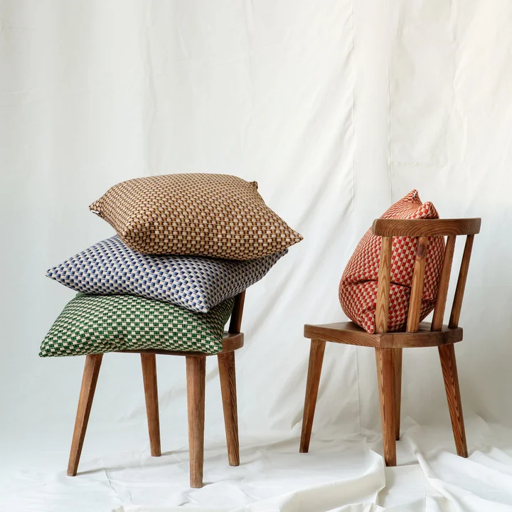 Røros Tweed - Isak Kissen, 60 x 60 cm, gelb / braun