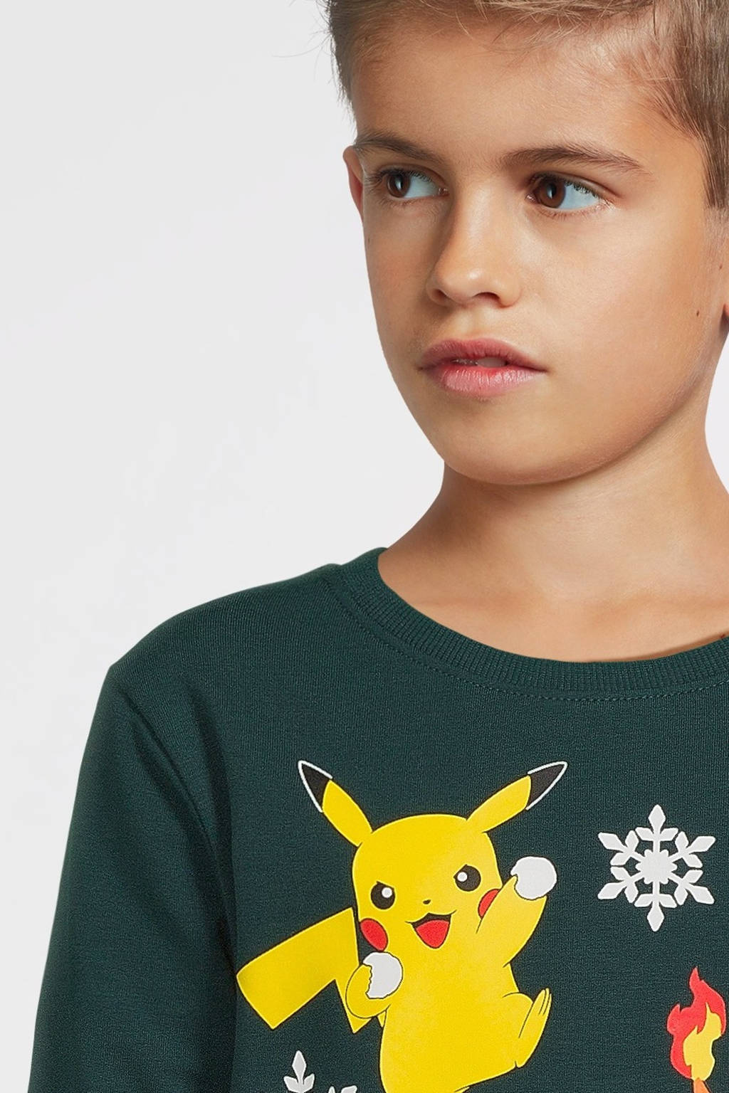 NAME IT Pokemon sweater NKMOLEF POKEMON met printopdruk donkergroen
