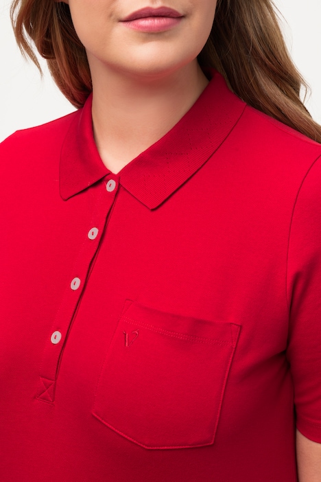 Poloshirt, Ajour-Rhomben, Polokragen, Halbarm