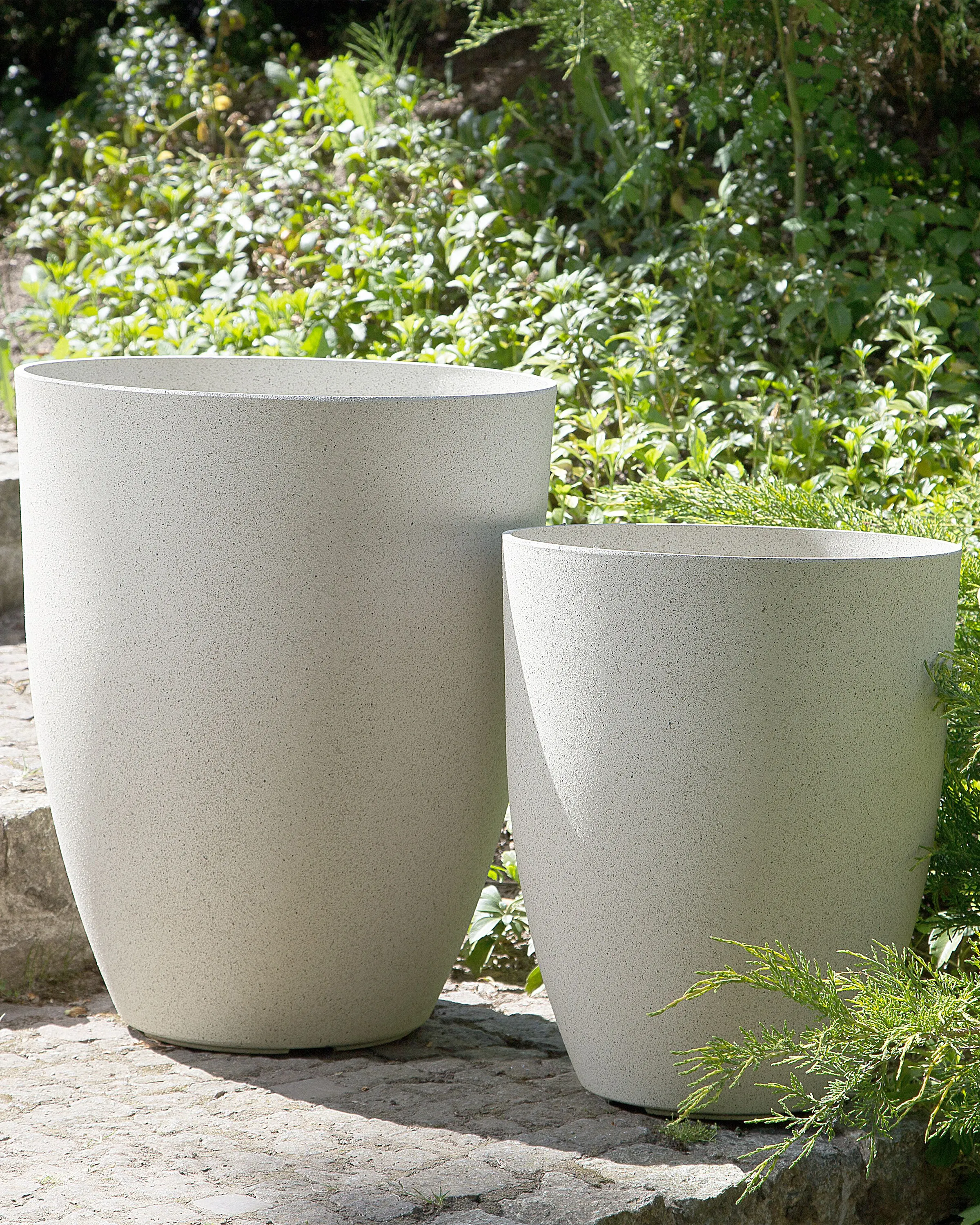 Set van 2 bloempotten CROTON 35 cm Gebroken wit