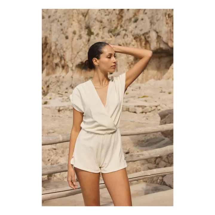Alma Deia Combi-Short Eponge Coton Bio | Blanc cassé