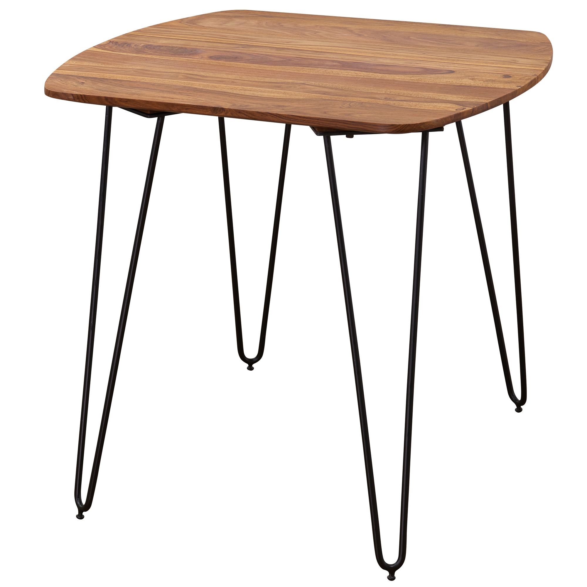 KADIMA DESIGN Massivholz Esszimmertisch, Modernes Design, abgerundete Ecken, Sheesham, 80x80x76 cm.