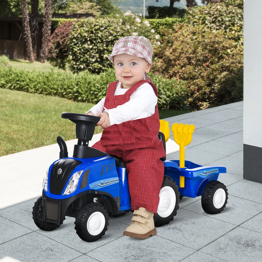 HOMCOM Rutscheauto mit Anhänger und Zubehör blau