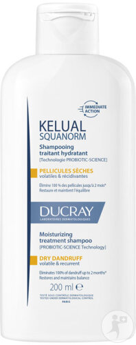 Ducray Kelual Squanorm Shampoing Traitant Hydratant Pellicules Sèches 200ml