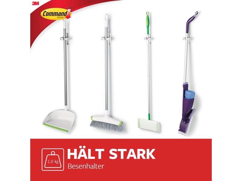 Command Klebehaken Besenhalter 1.8 kg, Weiss Halterung für die Küche und Reduit