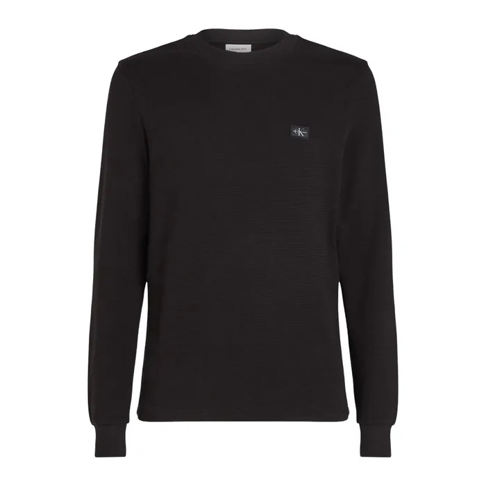 Calvin Klein Woven Label Waffle Longsleeve Shirt Heren