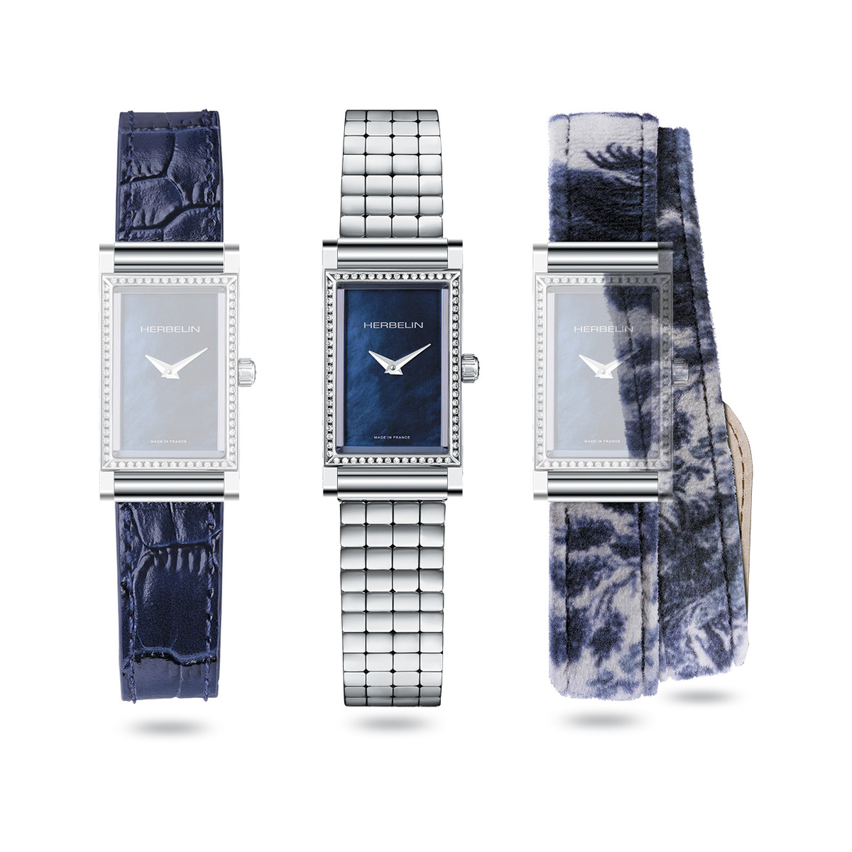Coffret Herbelin Antarès femme acier bracelets interchangeables cuir. Edition limitée.