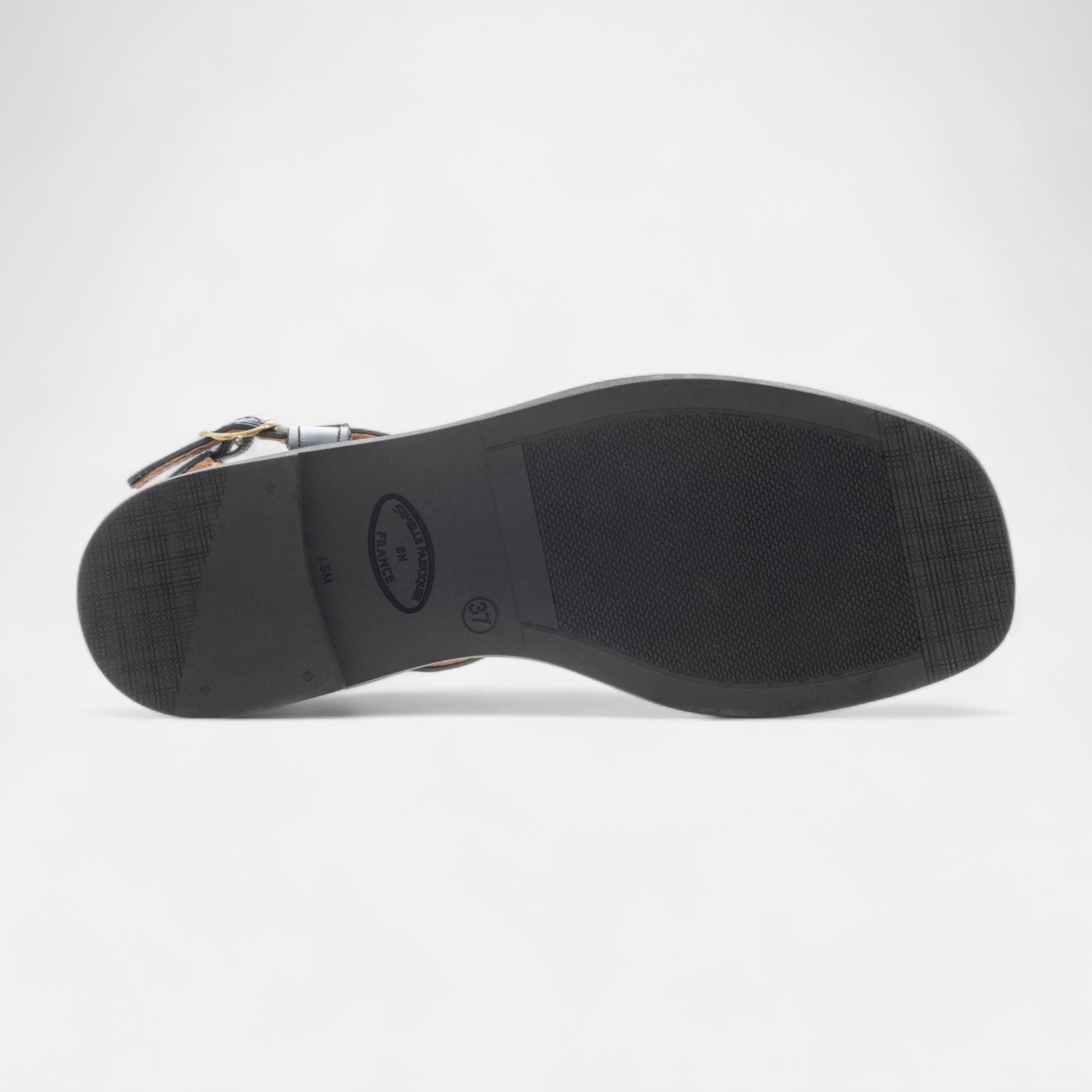 Nu-pieds Femme en cuir noir