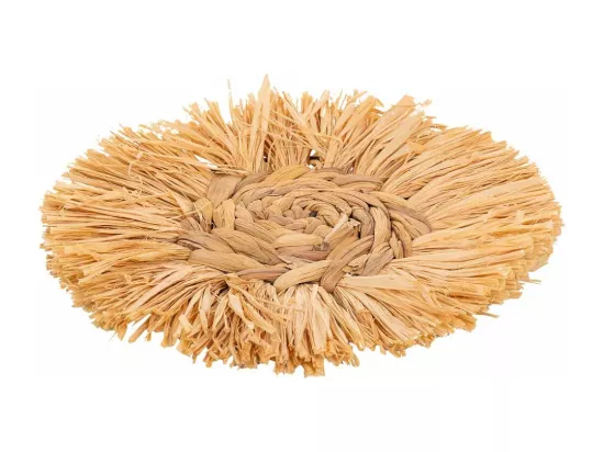 Figurine décorative murale en fibre naturelle marron d39x02h