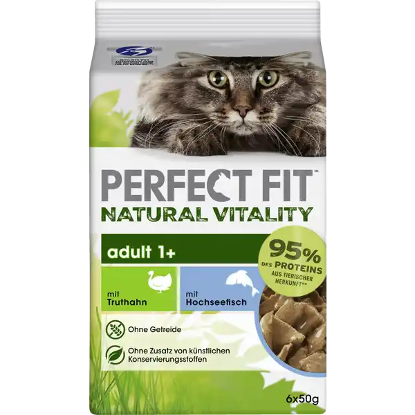Natural Vitality Katze Adult 1+ mit Truthahn und mit Hochseefisch