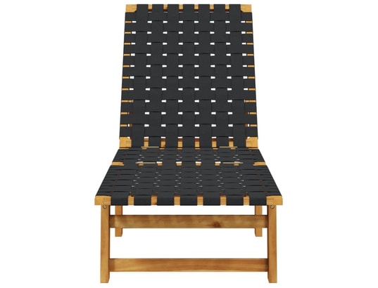 VIDAXL - Bain de soleil Chaises longues lot de 2 noir bois d'acacia solide et tissu