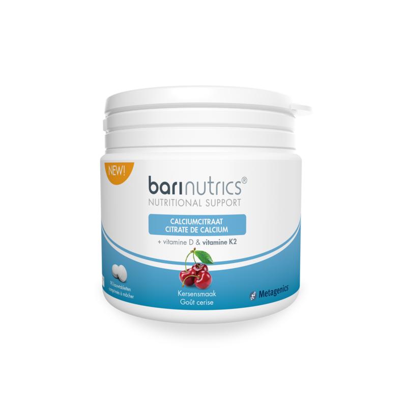 Barinutrics Calciumcitraat K2 kers (90 kauwtabletten)
