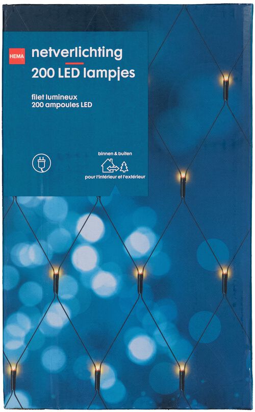 filet lumineux 1.4x2m 200 ampoules LED avec cordon 10m