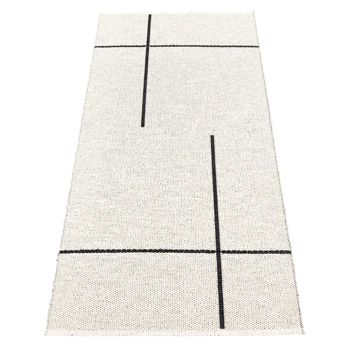 Gulvteppe Fred, 70 x 180. cm., black/vanilla