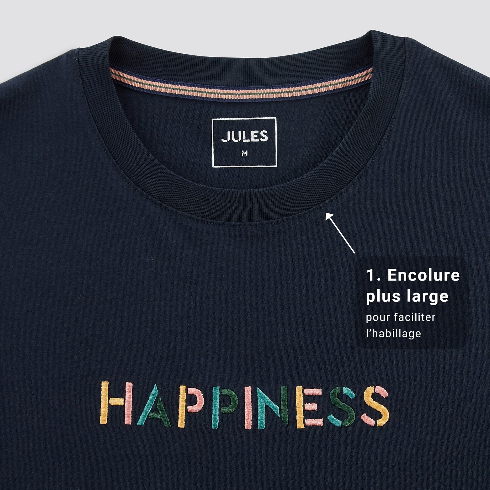 Tee-shirt print pour personne à mobilité réduite Bleu foncé