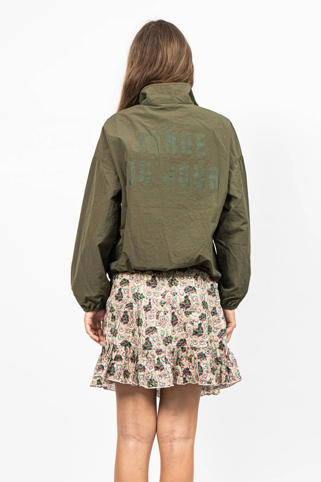Sofie Schnoor rok met all over print beige/groen/paars