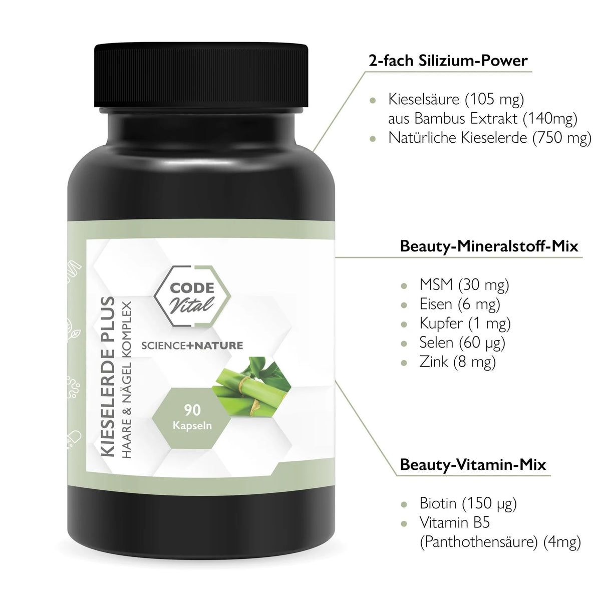CODE Vital Kieselerde Plus – Haare & Nägel Komplex
