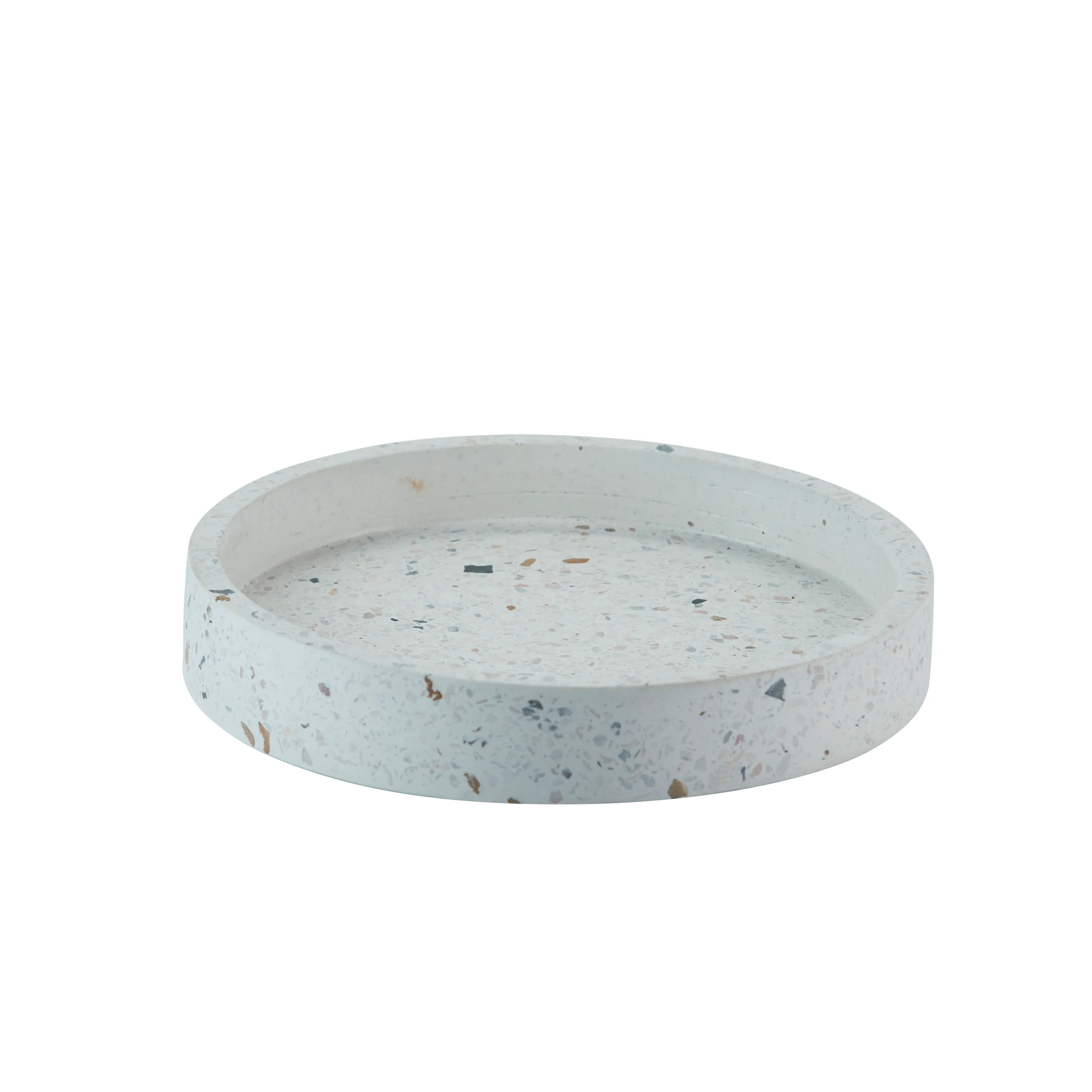 Bahne Interior  Terrazzo fad, hvid - Ø20,5 cm.