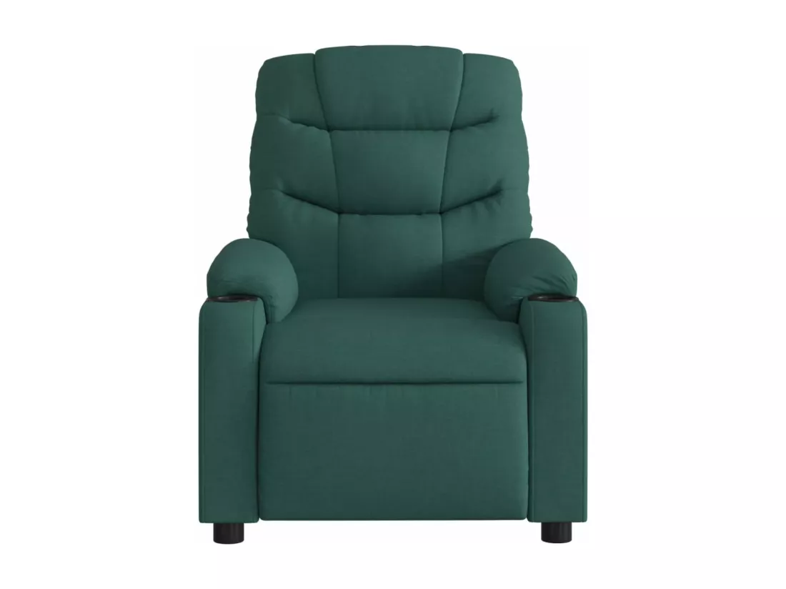 Fauteuil massant inclinable Vert foncé Tissu