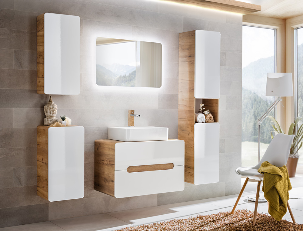 Comad Aruba White 800 FSC kolomkast 170x35cm eiken/wit