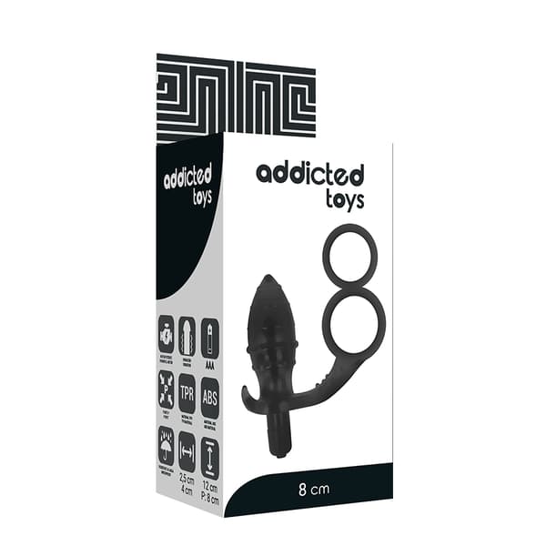 Addicted Toys - Analplugg Med Dobbel Svart Ring