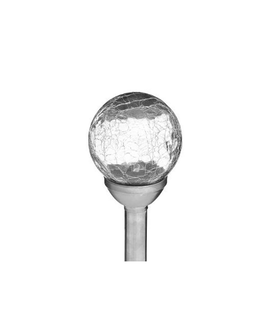 Balise Solaire Inox Verre 36cm Argent
