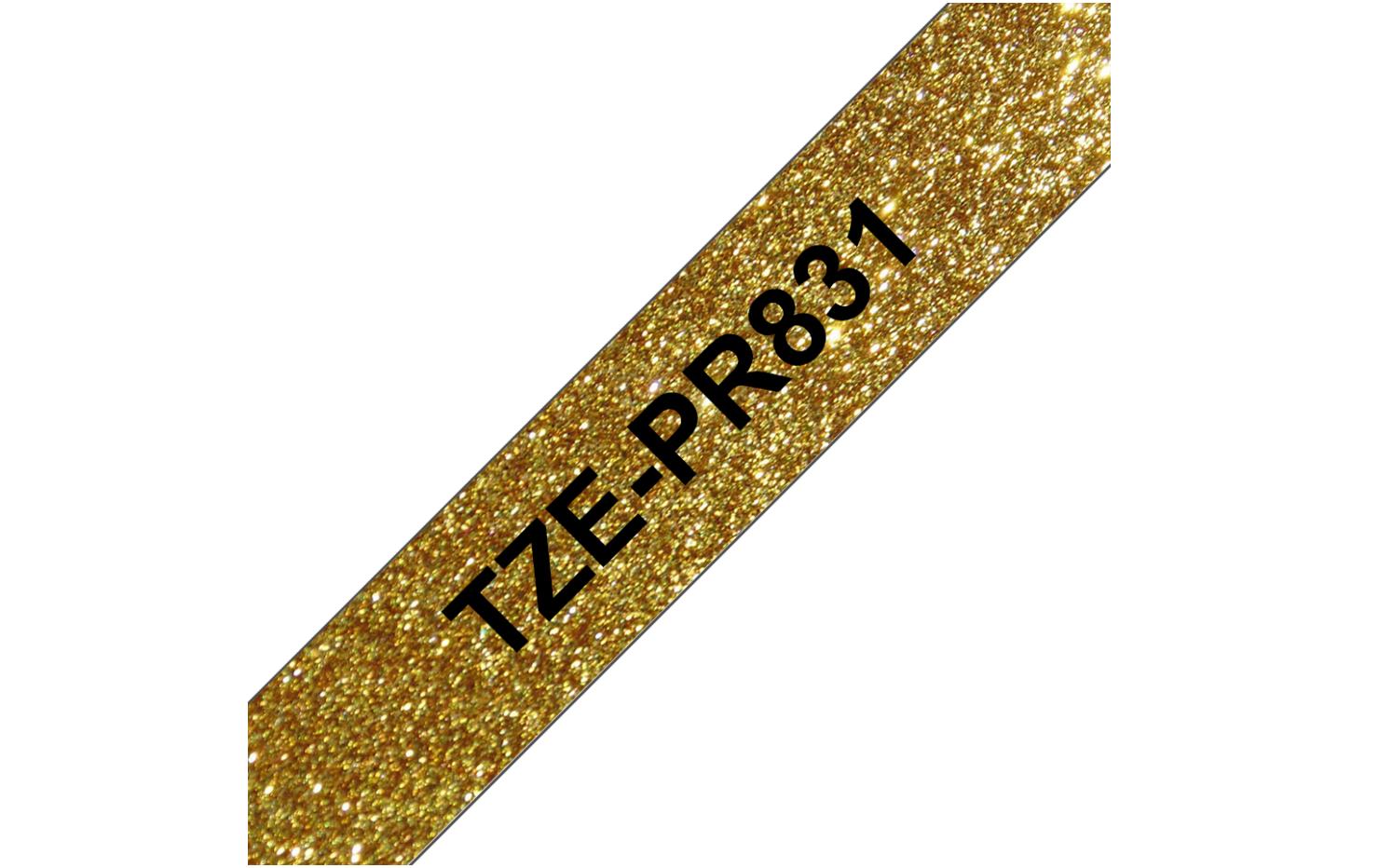 Beschriftungsband TZe-PR831 Schwarz auf Gold12 mm-Beschriftungsband für Etikettendrucker