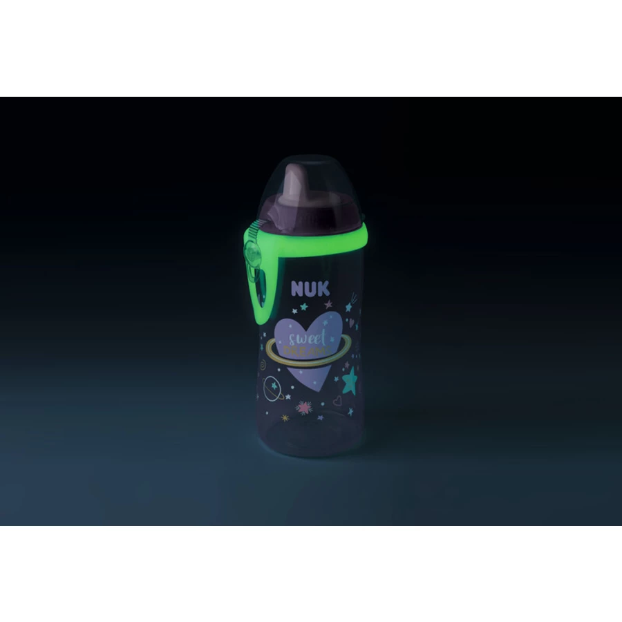 NUK Trinkflasche Kiddy Cup Night 300 ml, violett