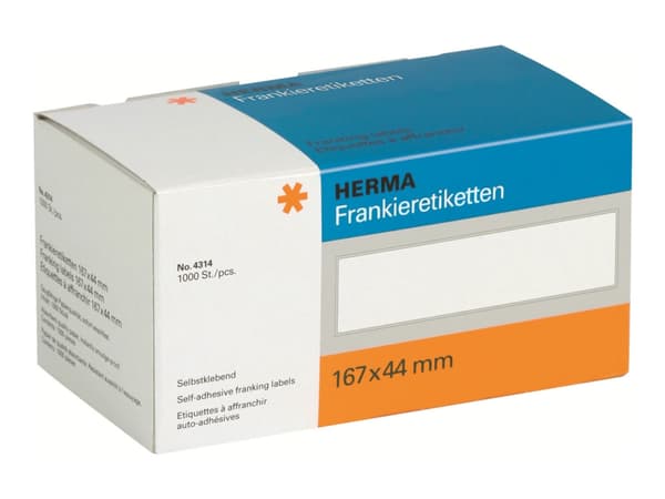 HERMA - Hvit - 165 x 41 mm 1000 etikett(er) selvklebende frankeringsetiketter med merkelapp