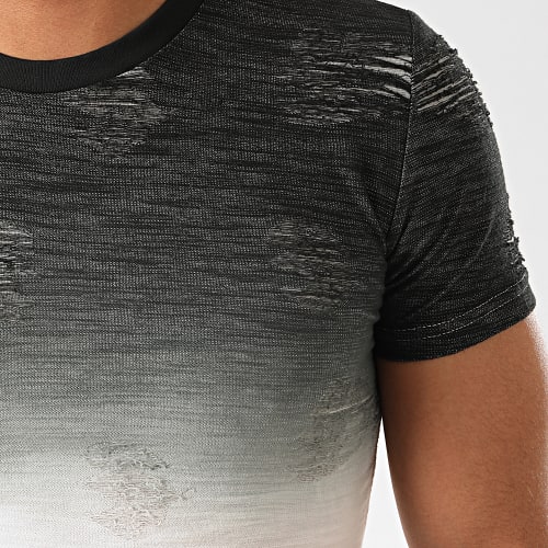 Tee Shirt Oversize Slim Fit T2072 Noir Blanc Dégradé
