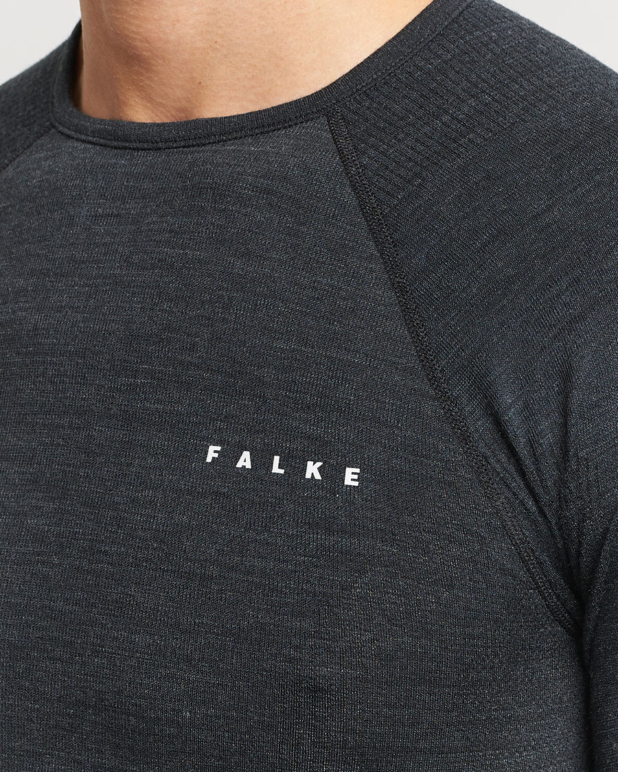 Falke Long Sleeve Wool Tech Shirt Black